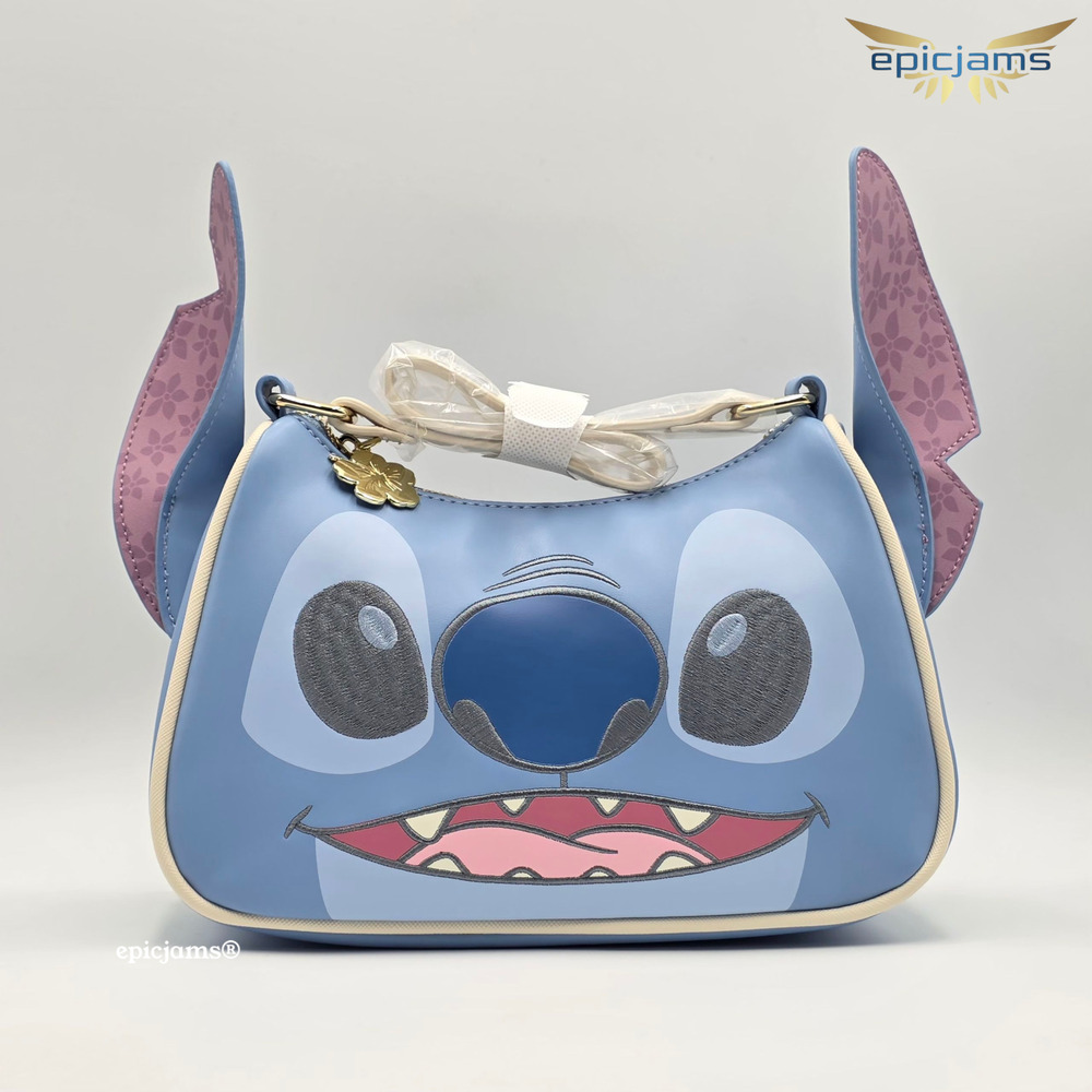 Loungefly Disney Lilo & Stitch Floral Stitch Figural Crossbody Bag